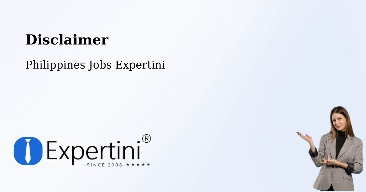 Disclaimer – Camaley - Philippines Jobs Expertini